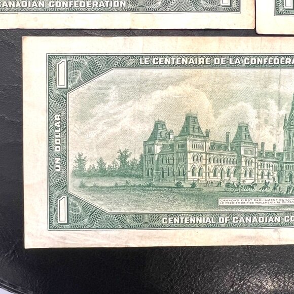 Bank of Canada 8 x 1967 Centennial 1867 1967 $1 Bills! - Picture 6 of 8